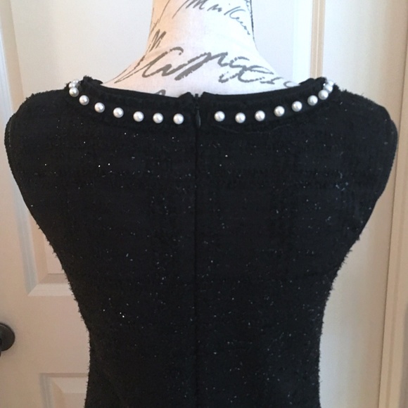 NEW w/ tags Scapa Lauren Perre Black Shimmer White Pearl with Pockets Dress - Picture 4 of 8